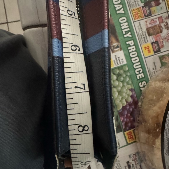 Tory Burch Blue and Brown Crossbody Bag with Striking Stripes - Picture 6 of 8